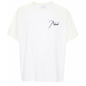 Rhude Mens T-Shirt | Vintage White Raglan Embroidered Logo NWT S Retail $260